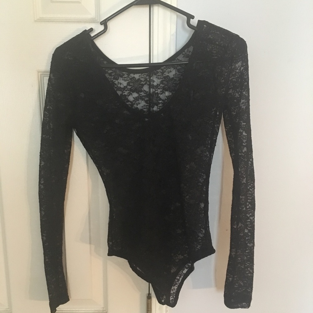 Black Forever 21 lace body suit